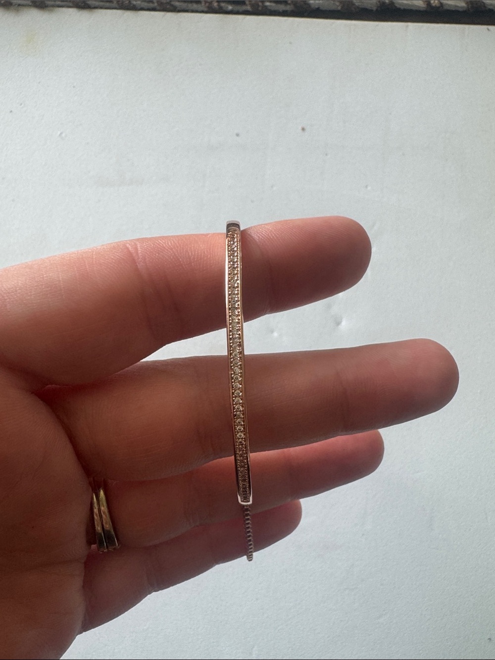 Rose Gold Pavé Bar Bracelet - Women's Jewelry